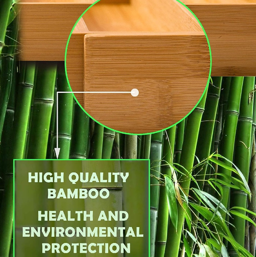 Tagliere per il Pane in Legno di Bambù 50cm Taglia Fette Precise Raccogli Briciole