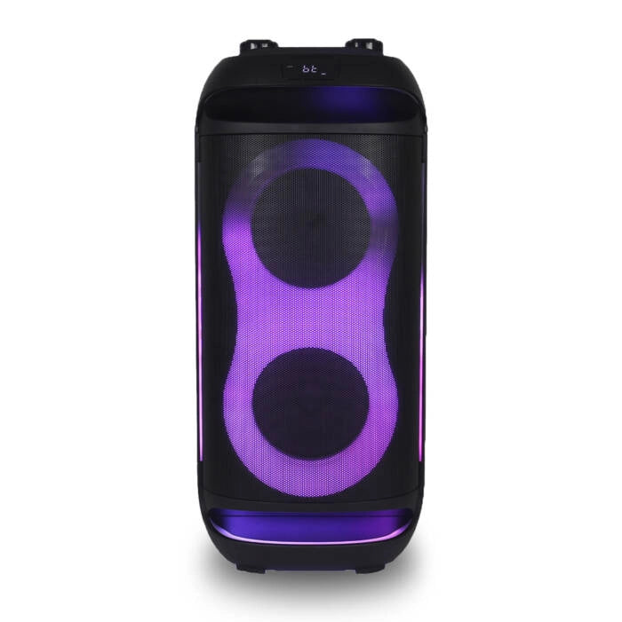 Cassa bluetooth portatile 60W, doppio woofer 6.5 pollici con tweeter, karaoke con microfono incluso, luci LED RGB - SOGO