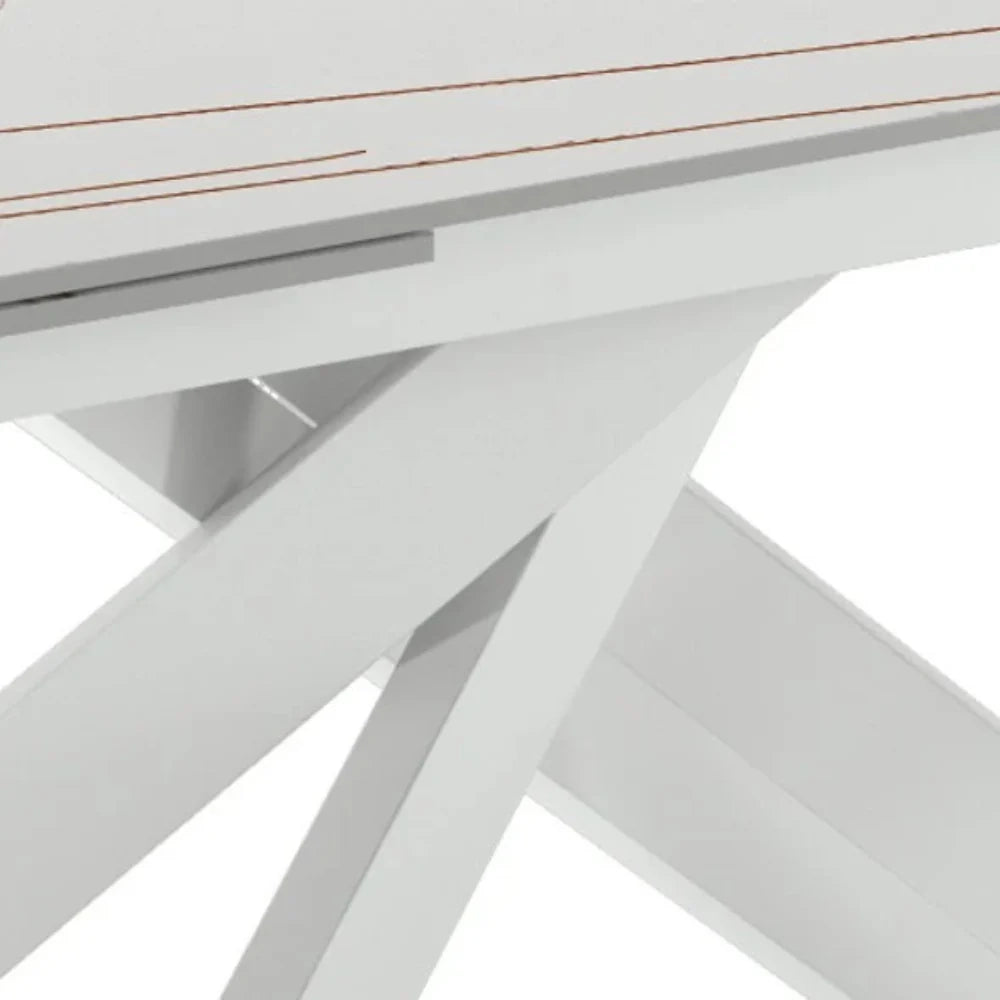 Tavolo da pranzo allungabile in ceramica effetto marmo bianco Nexus 140-200x80 cm fino a 8 posti | Duzzle