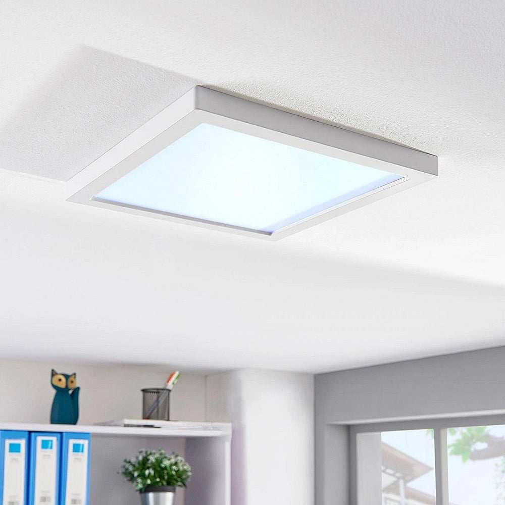 Trade Shop - Plafoniera Led 94w Luce Rgb+3000k Rgbw 24v Cromoterapia Lampada Soffitto 62x62cm -