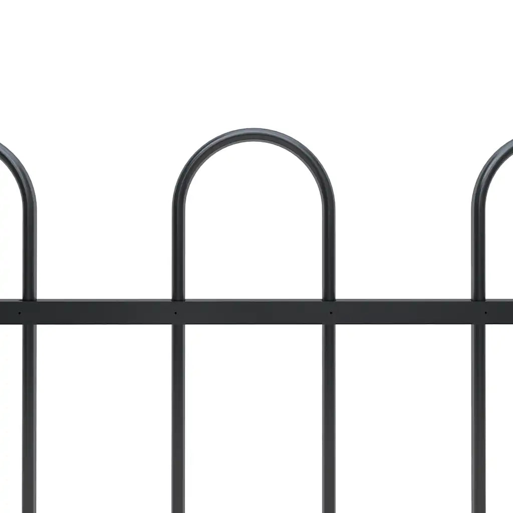 Recinzione da Giardino BOXTEL con Parte Superiore ad Anello in Acciaio 170x80 cm Nero 144929