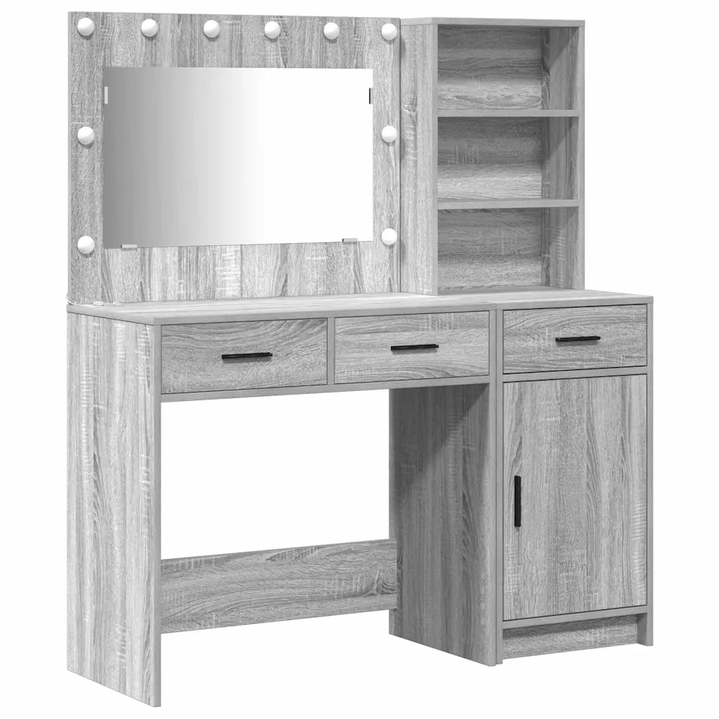 Tavolo da Trucco con cassetto 2 pcs Grigio Legno multistrato 3334268