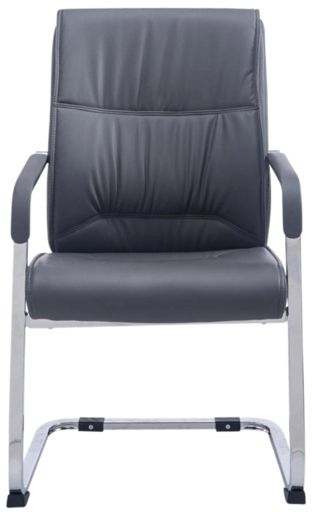 Set di 2 sedie a sbalzo XXL Anubis in similpelle grigio