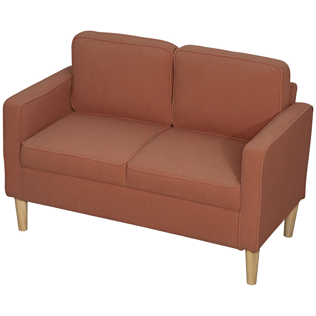 Divano 2 posti con contenitore e gambe in legno massello ¨C Zephmum ¨C 117x63x79 Arancione