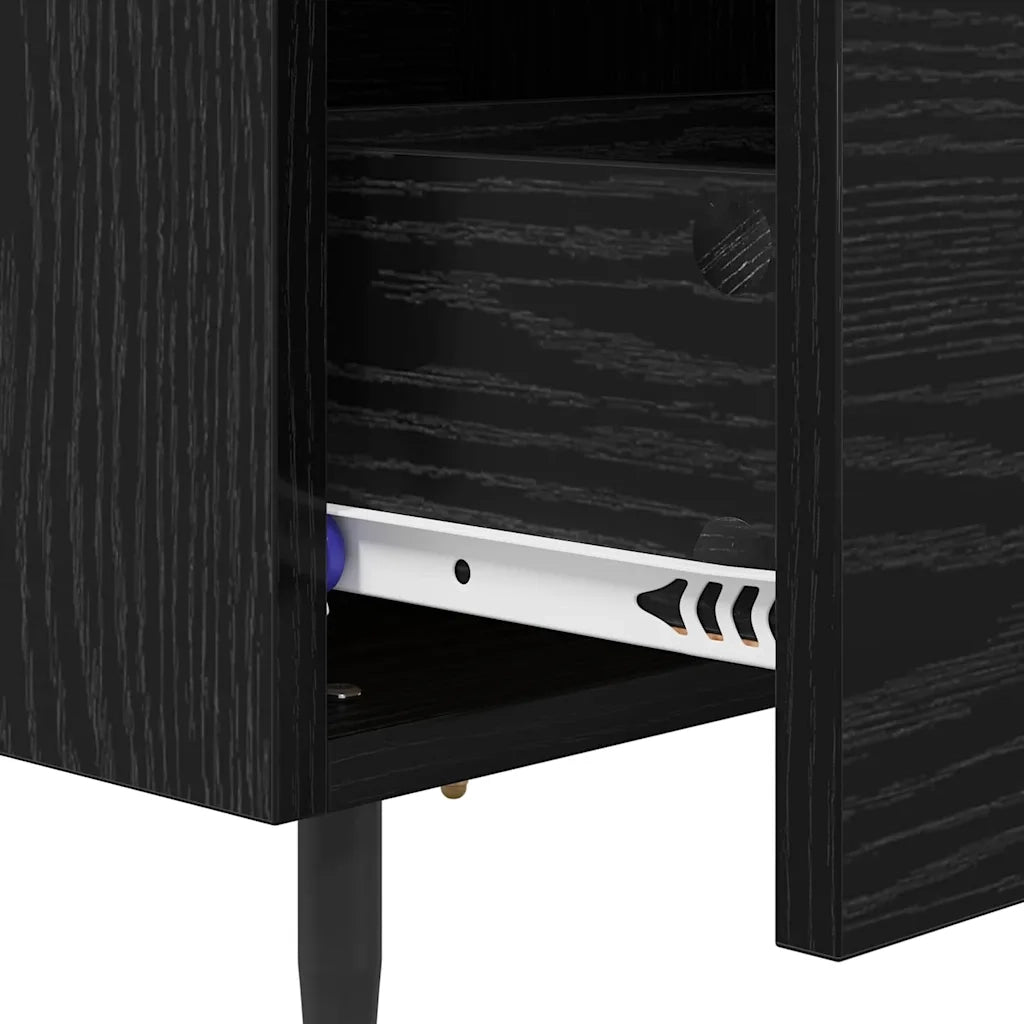 Armadio da Notte 2 pcs Rovere Nero 40 x 35 x 47,5 cm