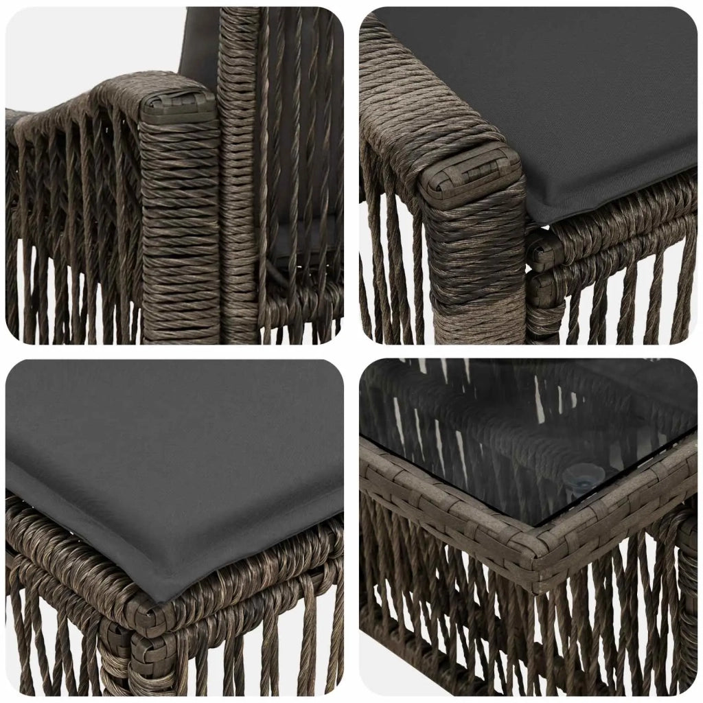 Set Divano da Giardino 10 pz Grigio e Grigio Scuro polyrattan 3437297