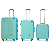 Set 3 Valigie Trolley Rigide in ABS 4 Ruote TSA Ravizzoni Luna Verde Acqua