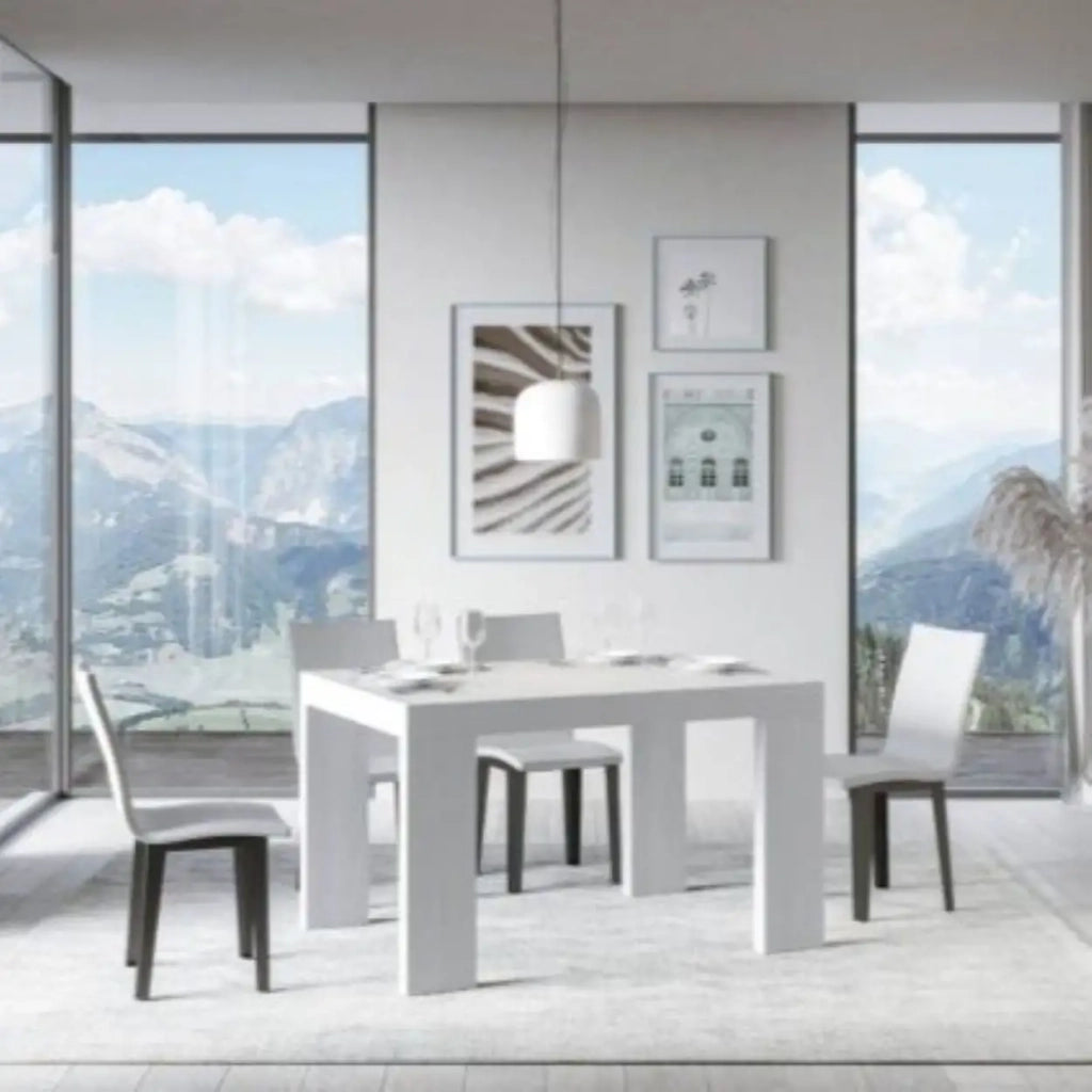 Tavolo allungabile 120/224x90 cm Roxell colore bianco frassino