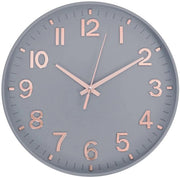 HZDHCLH orologio da parete silenzioso 30cm con cifre arabe, non ticcante, per soggiorno, cucina, ufficio, camera da letto (grigio oro)