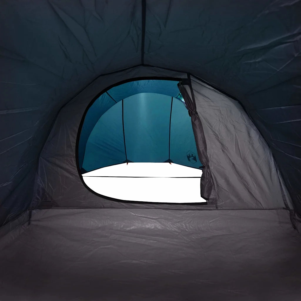 Tenda da Campeggio a Tunnel per 4 Persone Blu Impermeabile 94395