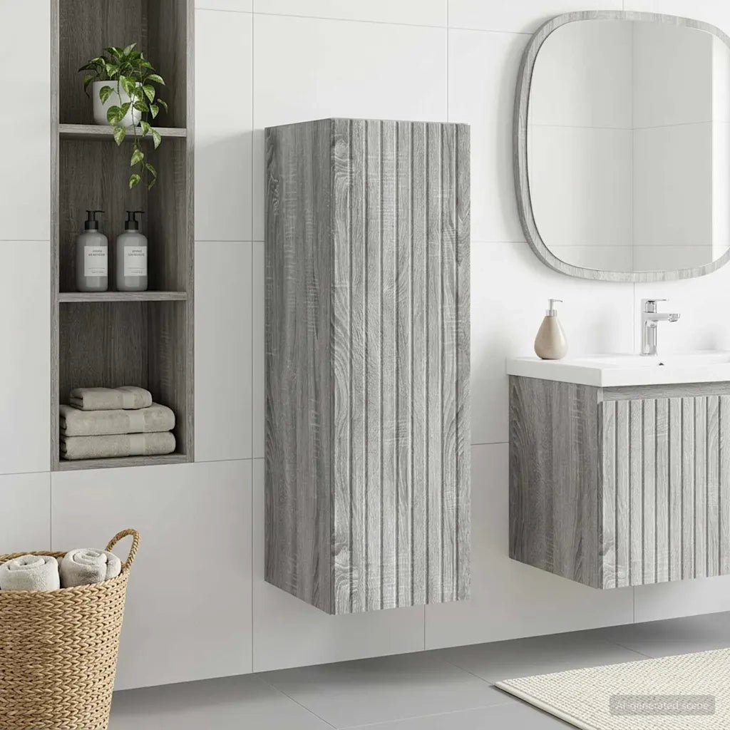 Mobiletto da Bagno a Muro Sonoma grigio 33 x 34,5 x 60 cm