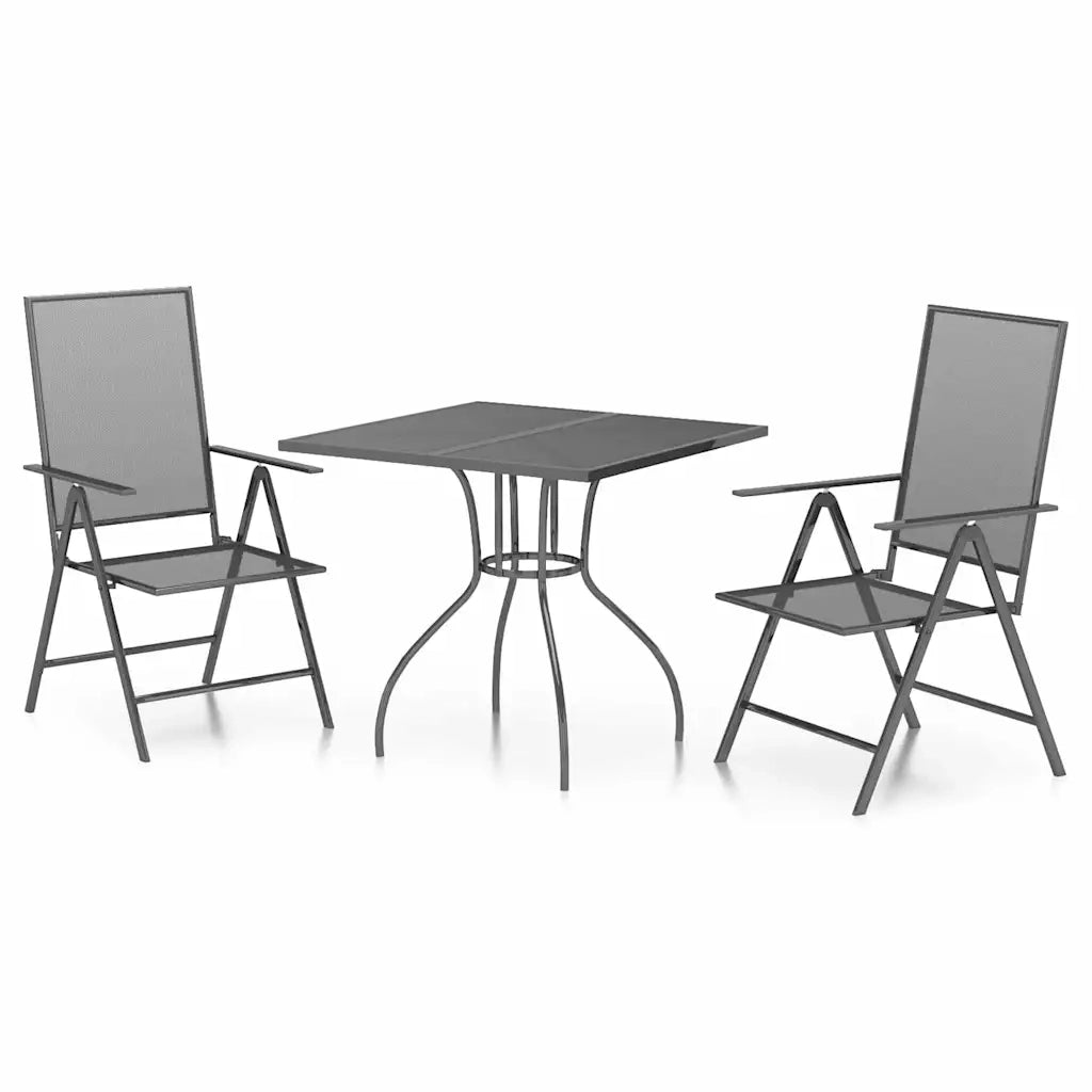 Set da Pranzo da Giardino 3 pz in Acciaio Antracitecod mxl 100710