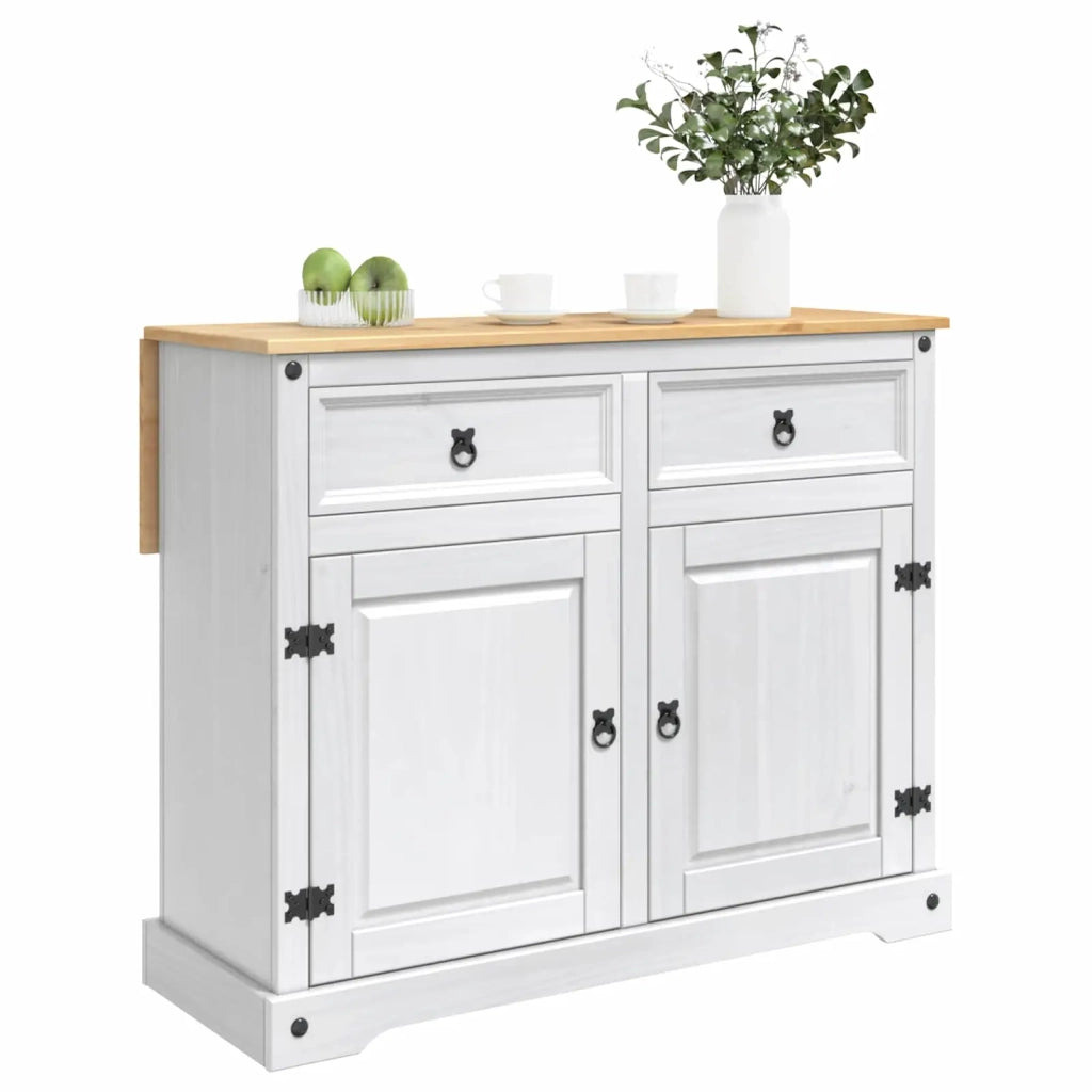 Carrello da Cucina 2 pcs Bianco e Cera di Miele Pino Massello 3425385