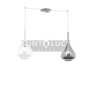 SOSPENSIONE CROMO 2 LUCI SPOSTABILE VETRI TR + FU 1177CR-S2 S-TF