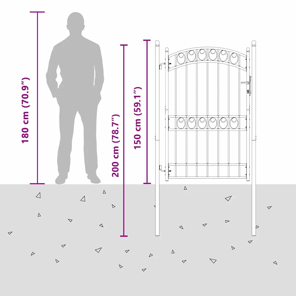 Cancello per recinzione EMMEN 200 x 100 cm
