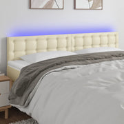 Testiera Crema a LED 200x5x78/88 cm in Similpelle 3121722
