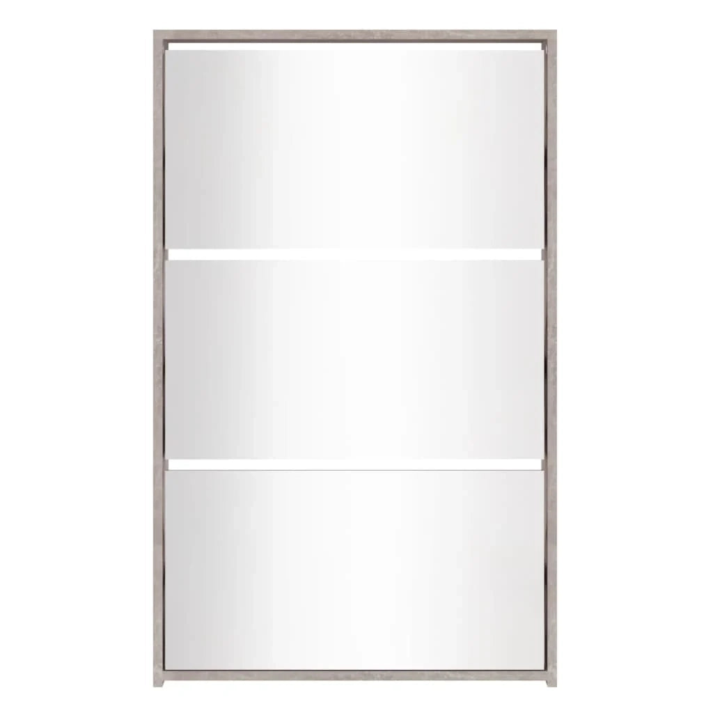 Scarpiera mobiletto portascarpe mobile ingresso/corridoio/soggiorno con specchio 3 ripiani 63 x 17 x 102,5 cm grigio 02_0021883