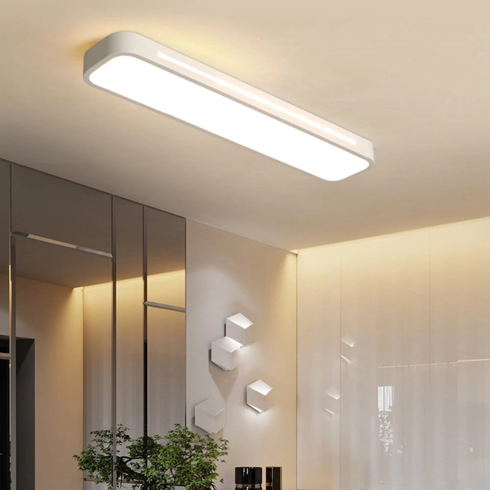 Trade Shop - Plafoniera Led 16w Moderno Bianco Soffitto Rettangolare Striscia Luce 4000k 50170 -