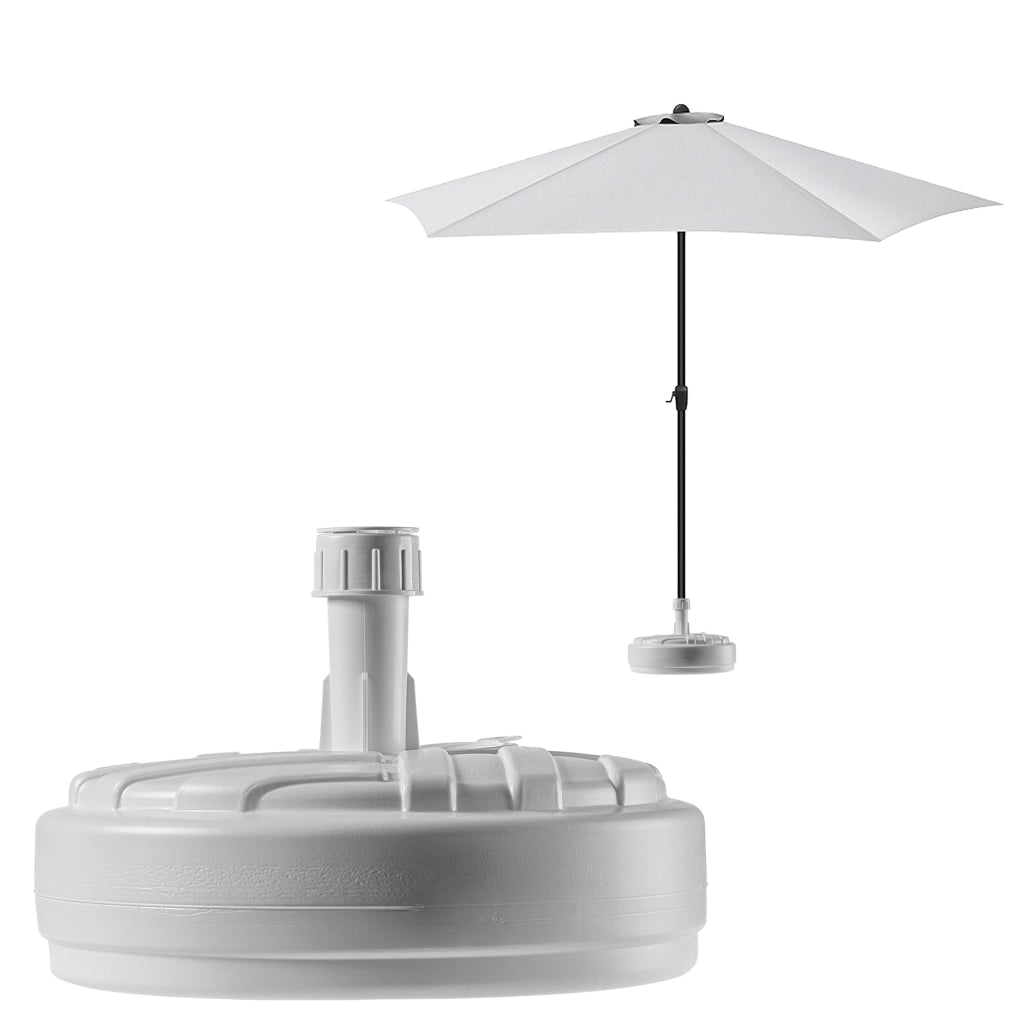 Base per ombrellone da giardino KADAX, rotonda, 39 cm, con peso, bianca
