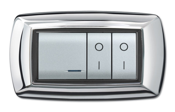 placca life mod. living plastica cromo 4 posti cod:ferx.6448