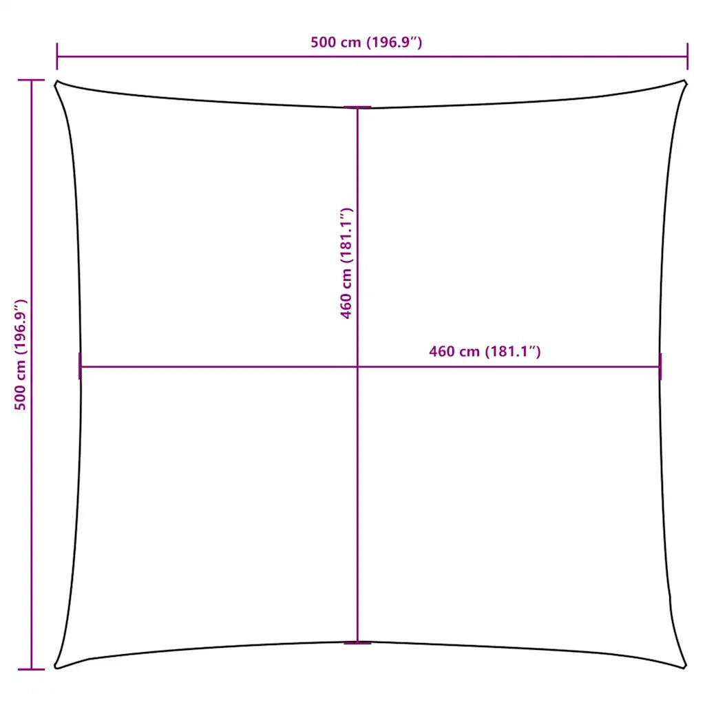 Vela Parasole in Tela Oxford Quadrata 5x5 m Rosso