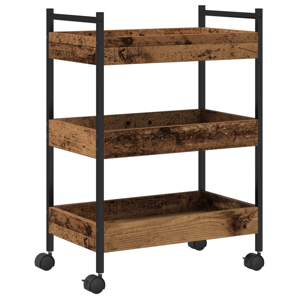 Carrello da cucina  in legno vecchio 50x30x70 cm in legno ingegnerizzato