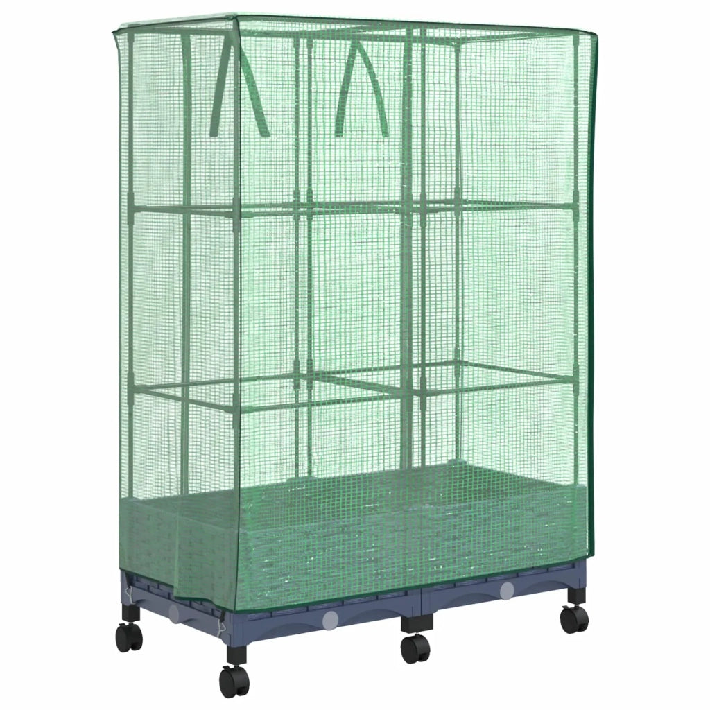 Vaso da Giardino con Copertura per Serra e Ruote 2 pz PP 3422976