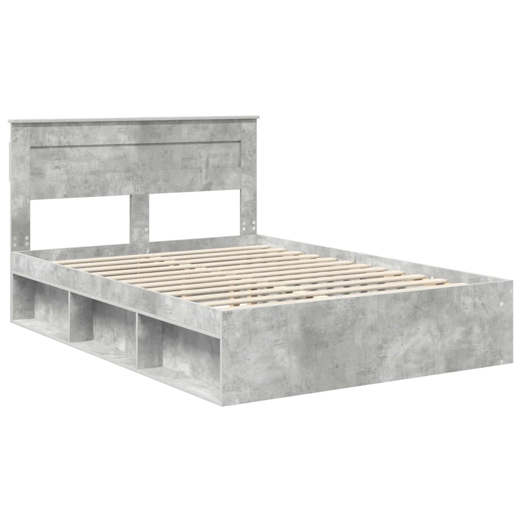 Struttura del letto Calcestruzzo 140 x 190 cm Pino massello