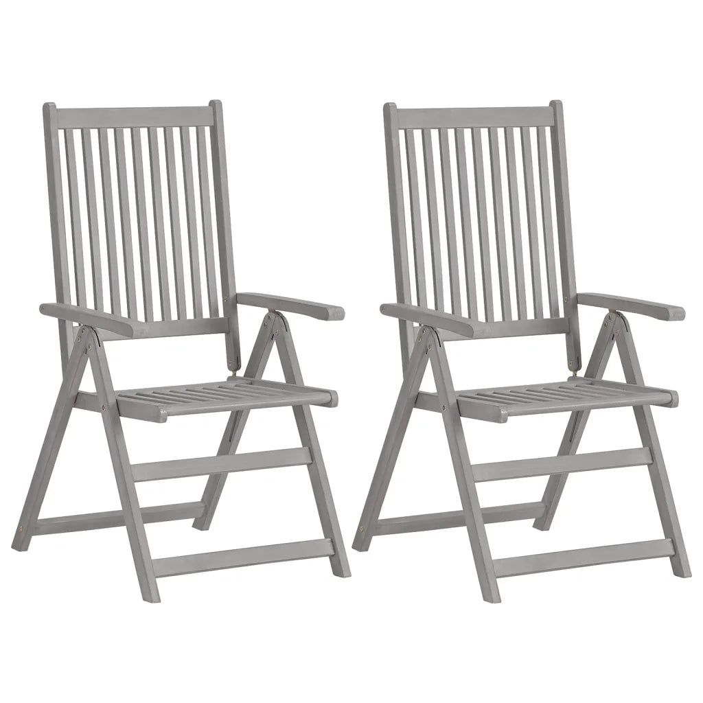 Sedie da Giardino Reclinabili 2pz con Cuscini Massello Acacia 3064699