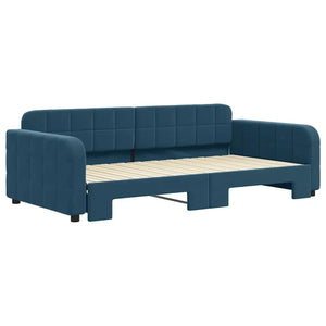 Divano Letto con Letto Estraibile Blu 100x200 cm in Velluto 3196935