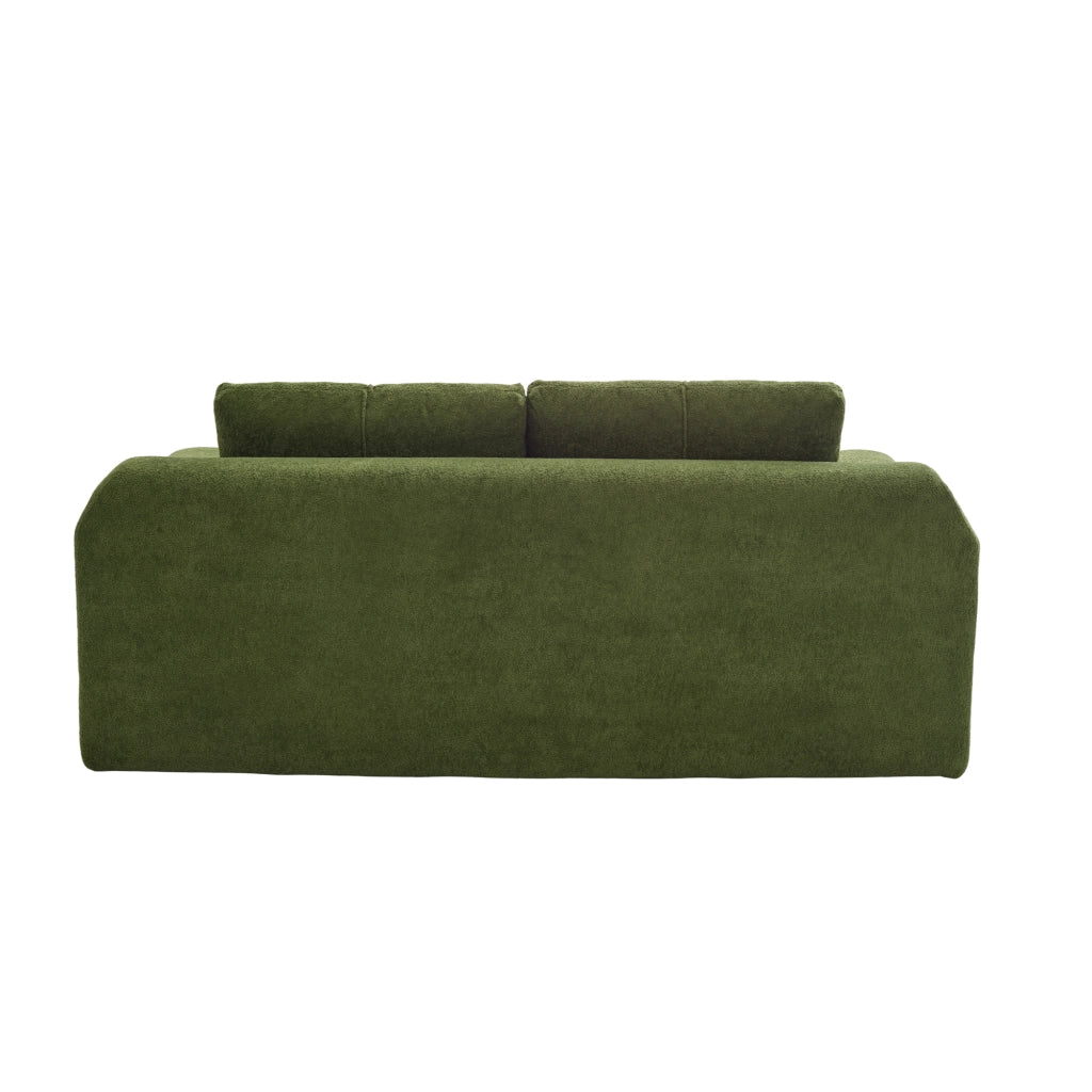 Divano letto 2 in 1 convertibile con cuscini spessi in tessuto vellutato verde army 179 × 95 × 79 cm