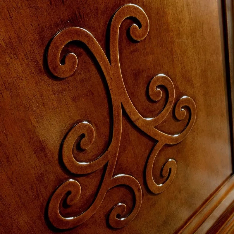 Credenza classica 3 porte 2 cassetti legno noce bassano rilievo 196x50x110 - Mobili 2G