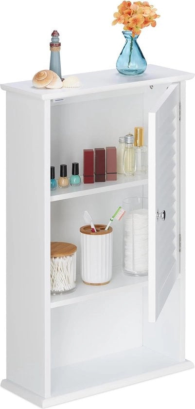 Cassa da bagno, 3 cassetti, stante, appeso, chiuso, poco profondo, stretto, basso, cassa da cucina, HBD 70 x 42 x 16,5 cm, bianco