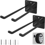 Set di 2 hanger garage, hanger per attrezzi, hanger per pneumatici, hanger con superficie antiscivolo, per attrezzi, pneumatici, scale