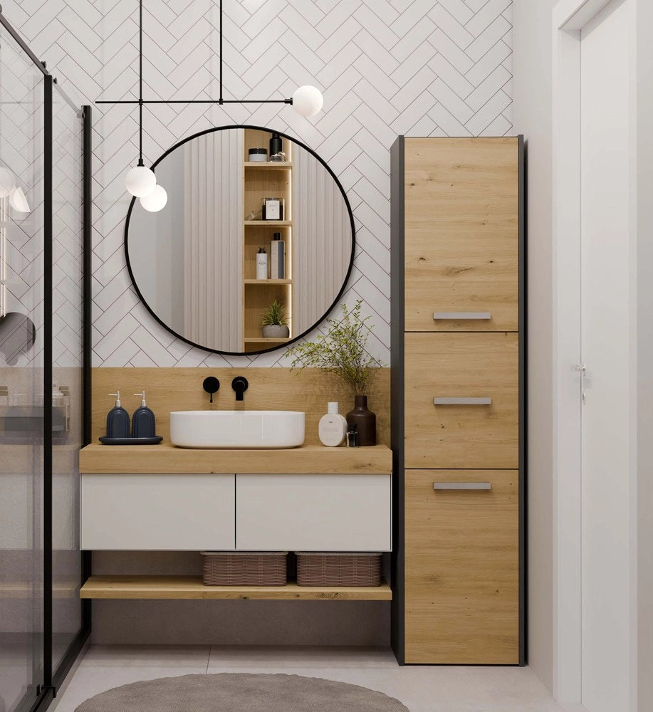 Colonna bagno SARA S43 antracite rovere artisan
