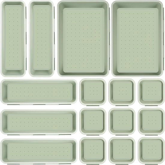 Set di organizzatori per la zona di carico, 16 pezzi, accessori per la zona di carico, scatola di conservazione, sistema di separazione unico, zona cucina, zona ufficio, accessori (verde)