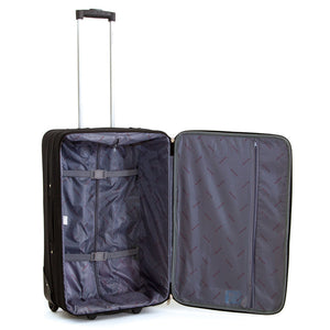 Set 3 Valigie Trolley Morbide in Poliestere 2 Ruote Ravizzoni Perla Blu