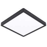 Plafoniera Quadrata Esterno Argolis 2 Acciaio Nero Policarbonato Bianco Led