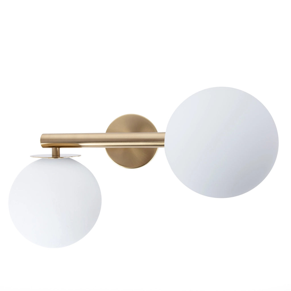 Applique AVOLA oro con 2 sfere bianche vetro G9 Sigma