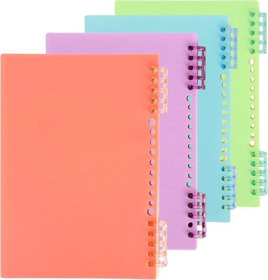 Blocchi Notizie A5 con Cinturino, Assortimento di Colori, Legatura a Filo, 60 Pagine Liscie, 120 Fogli, 80 gsm, Papiro di Qualità per Ufficio.