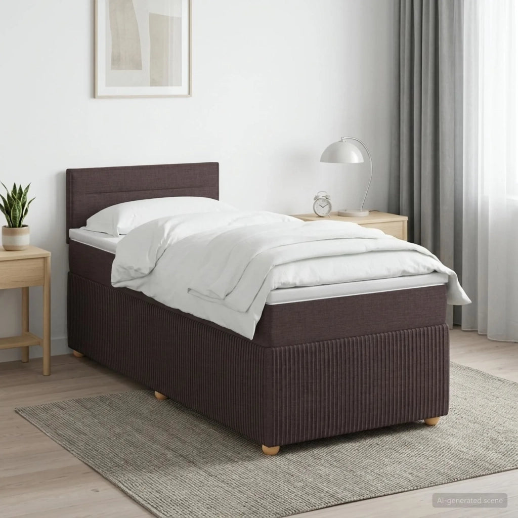 Letto box spring con materasso Marrone Scuro 90 x 200 cm 3452837