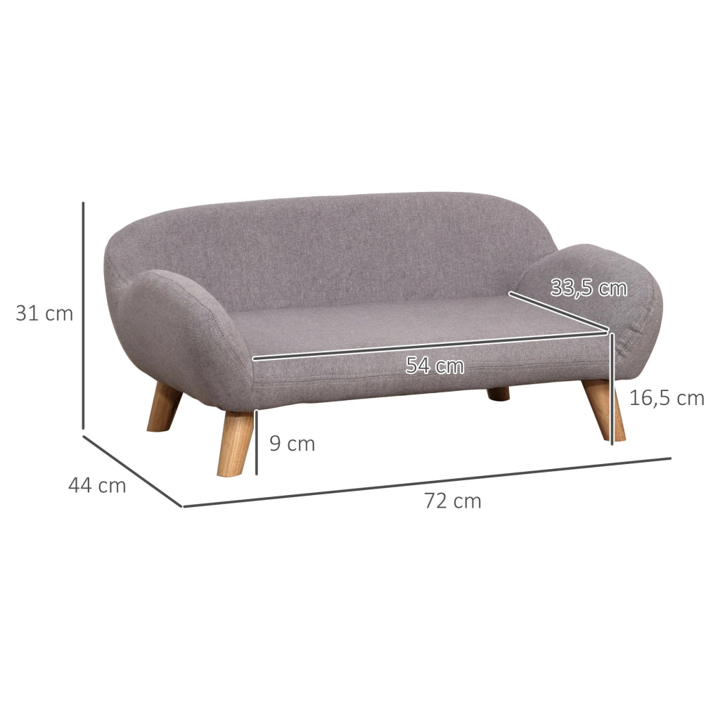 Divano per cani e animali domestici ¨C Zephmum ¨C Tessuto grigio 72x44x31 cm