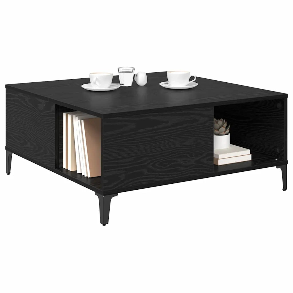 Tavolino da salotto Rovere Nero 80 x 80 x 36,5 cm 881185