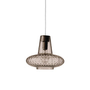 Giulietta sospensione ø.320x3150mm. 1xe27 70w hs-ip20-ver.grigio, vtr.fume'