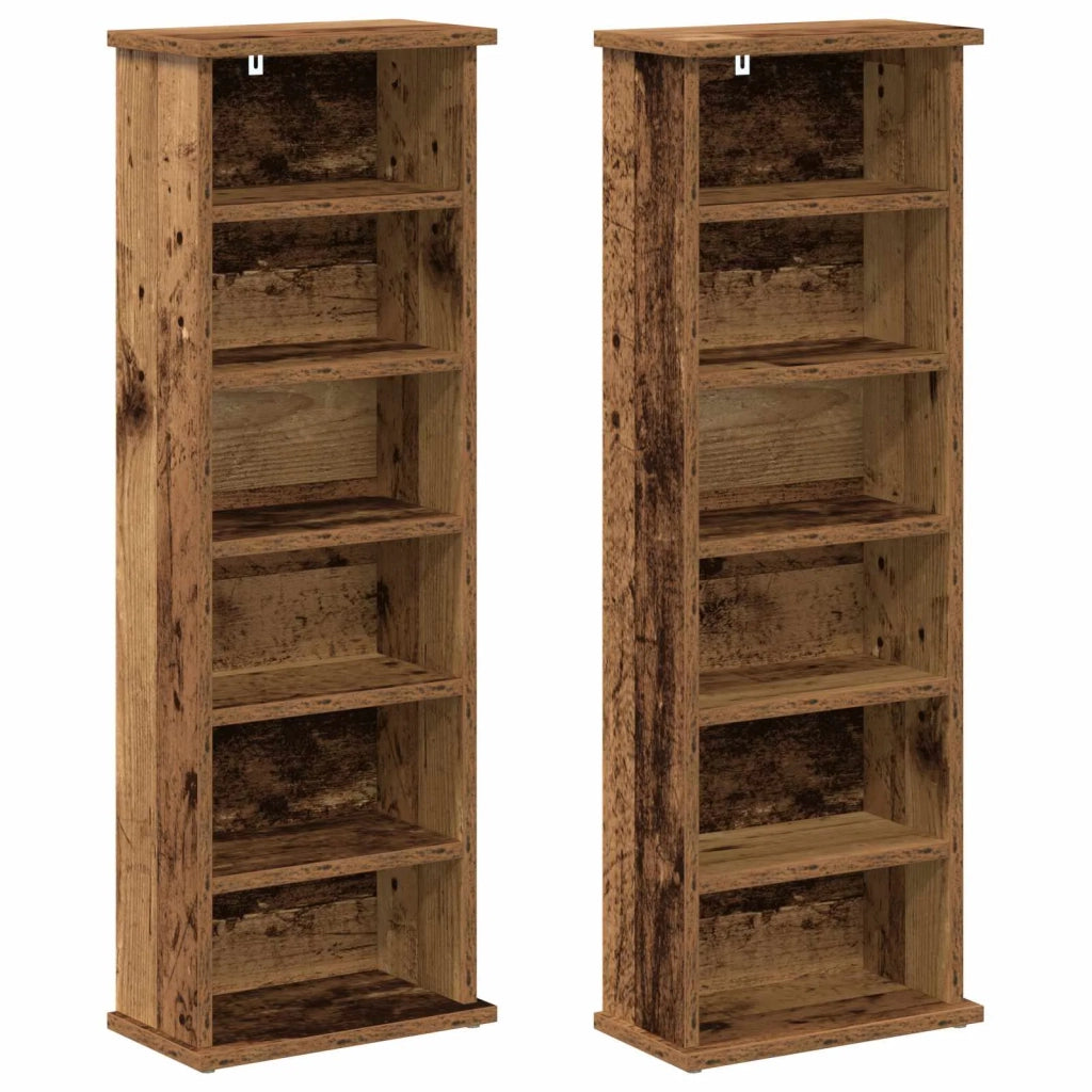 Mobile per CD 2 pz Legno antico 60 x 17 x 92 cm 8012759