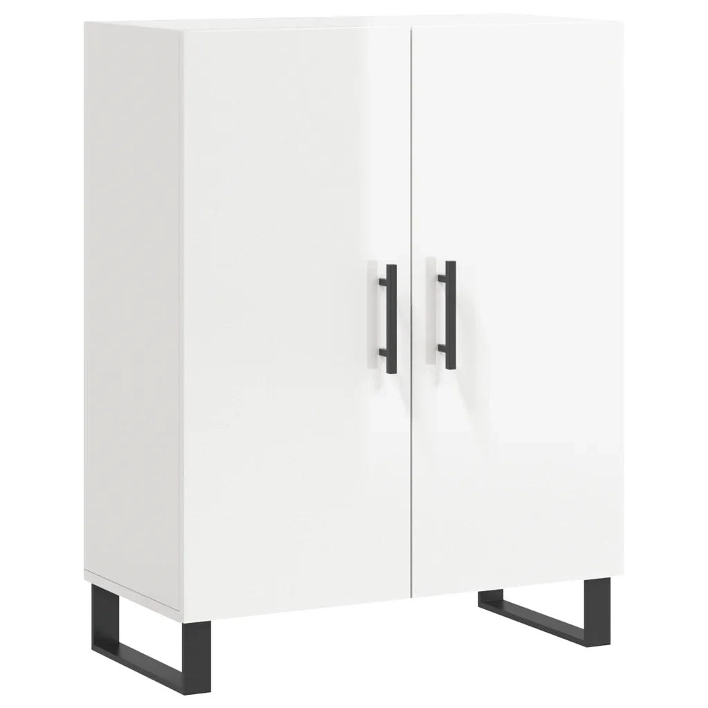 Credenza-Buffet-Armadio da cucina 69,5x34x90 cm in Legno Multistrato Bianco Lucido 804231