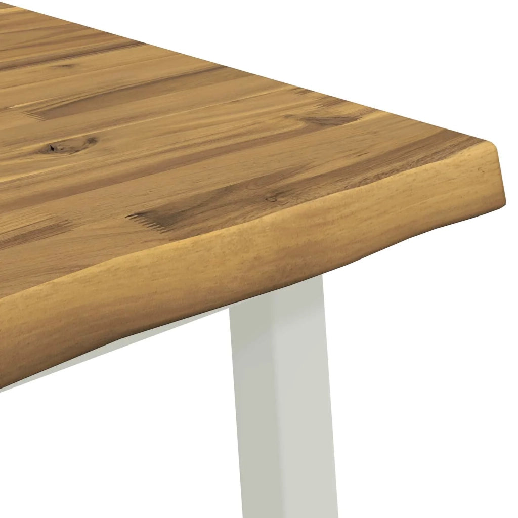 60 x 55 x 75 cm Legno di Acacia Massello Bianco Rettangolare 937466