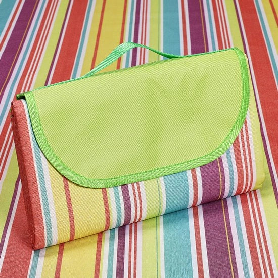 Striscia impermeabile, ombrellone per picnic esterno, impermeabile e impermeabilizzato, sacco da campeggio leggero e pieghevole per l'estate, il mare, il parco (150*200cm) - arcobaleno