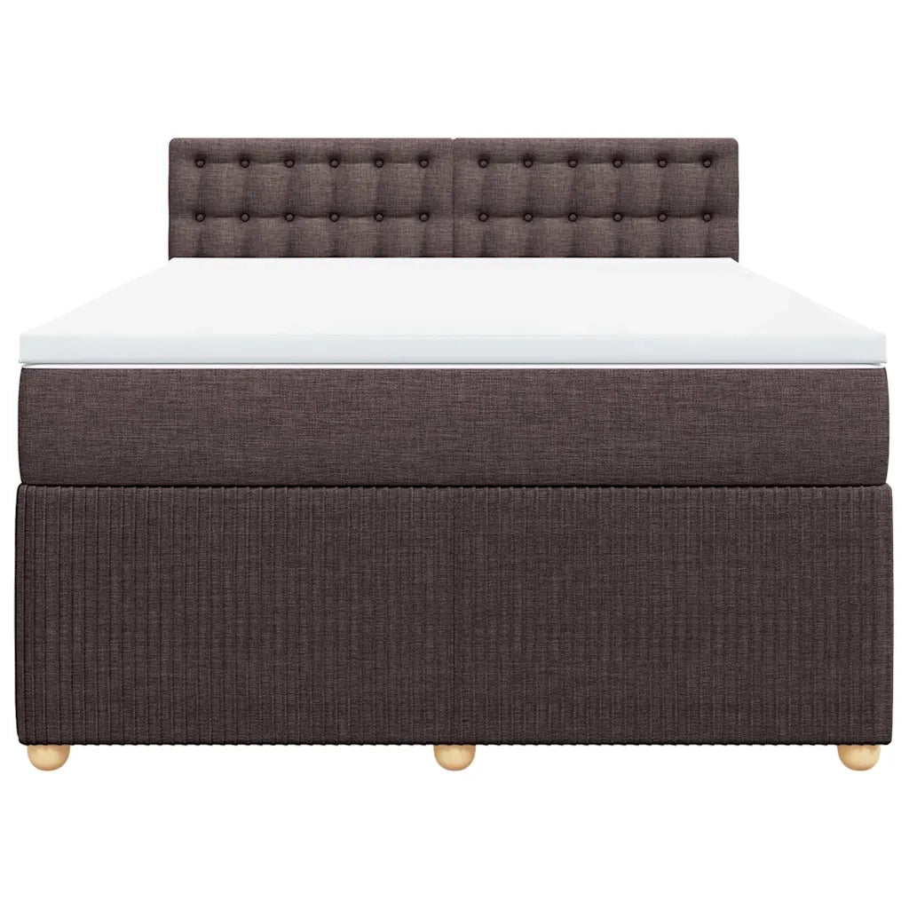 vidaXL Giroletto a Molle con Materasso Marrone Scuro 160x200cm Tessuto