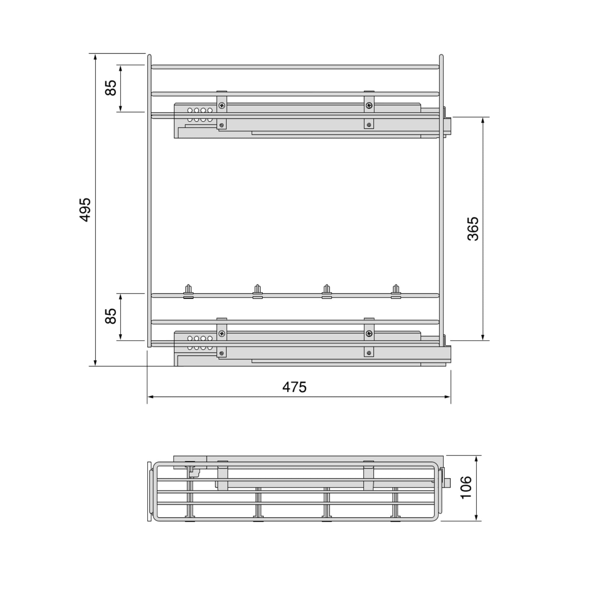 Portabottiglie Estraibile da Cucina in Acciaio Emuca Brillo Cromato